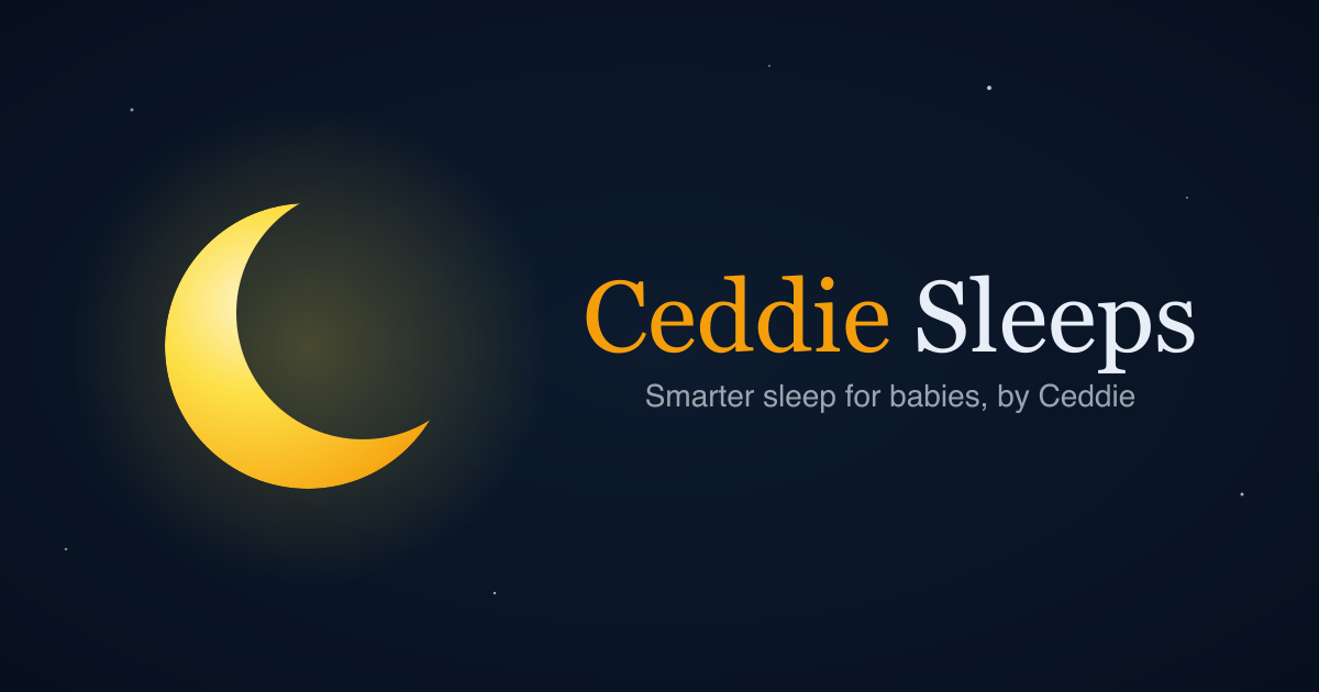 The Ceddie Sleeps logo lockup: the crescent mark, the wordmark, and the tagline Smarter sleep for babies.